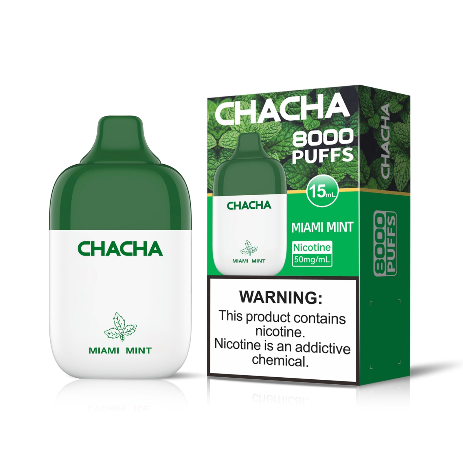 chacha disposable vape 8000 puff miami mint 1.jpg