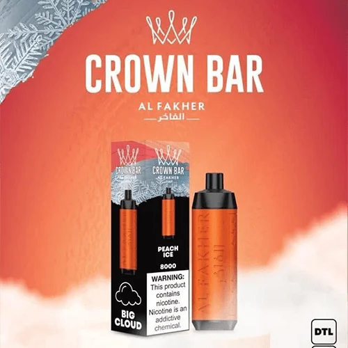 crown bar alfakher peach ice 8000 puffs.webp