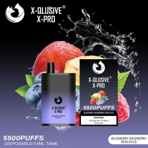 x qlusive x pro blueberry raspberry peach – 5500 puffs.webp