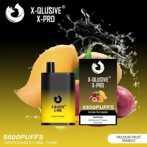 x qlusive x pro passion fruit mango – 5500 puffs.webp