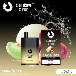 x qlusive x pro passion fruit melon – 5500 puffs.webp