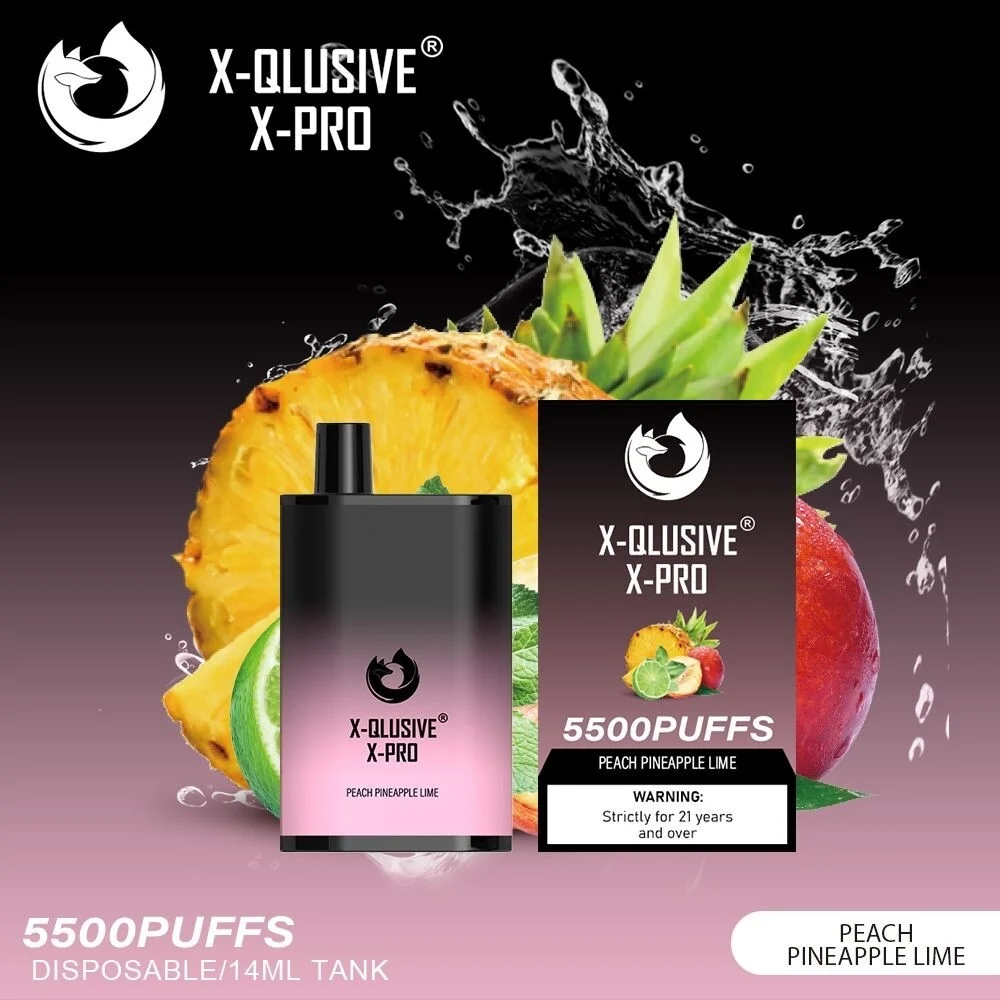 x qlusive x pro peach pineapple lime – 5500 puffs.webp
