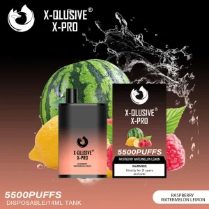 x qlusive x pro raspberry watermelon lemon – 5500 puffs.webp