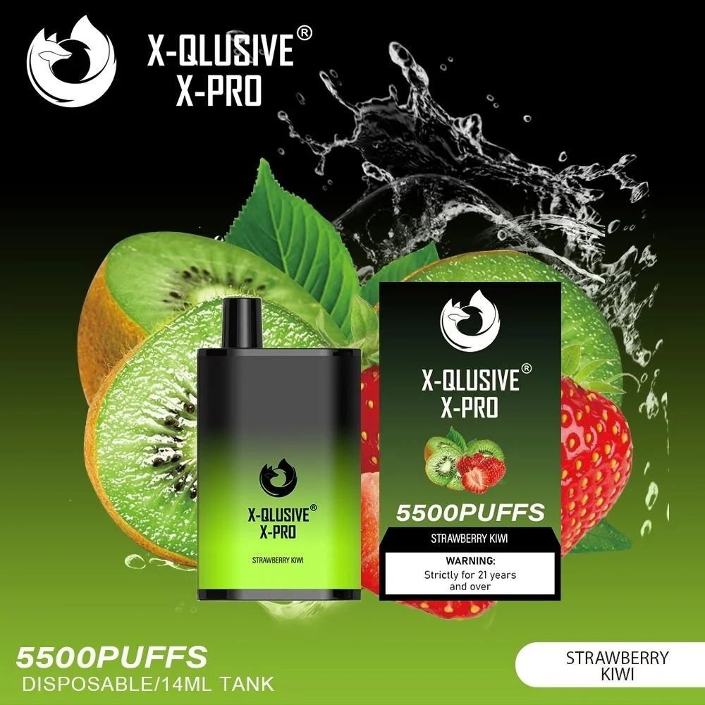 x qlusive x pro strawberry kiwi – 5500 puffs 1.webp
