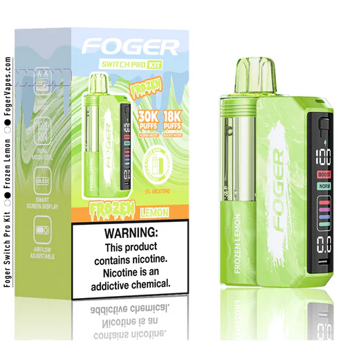 frozen lemon foger switch pro 30k puffs disposable kit box.webp