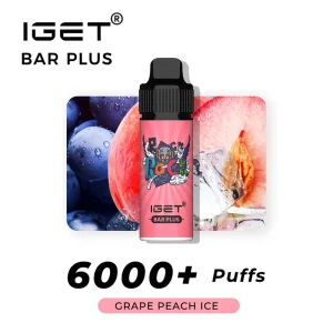 grape peach ice iget bar plus vape kit.webp