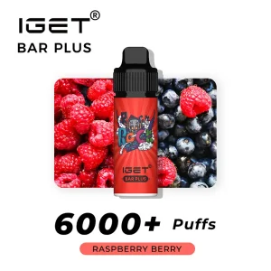 raspberry berry iget bar plus vape kit.webp