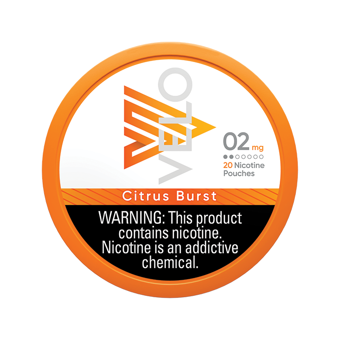 velo pouches 2mg citrusburst front withwarning.webp