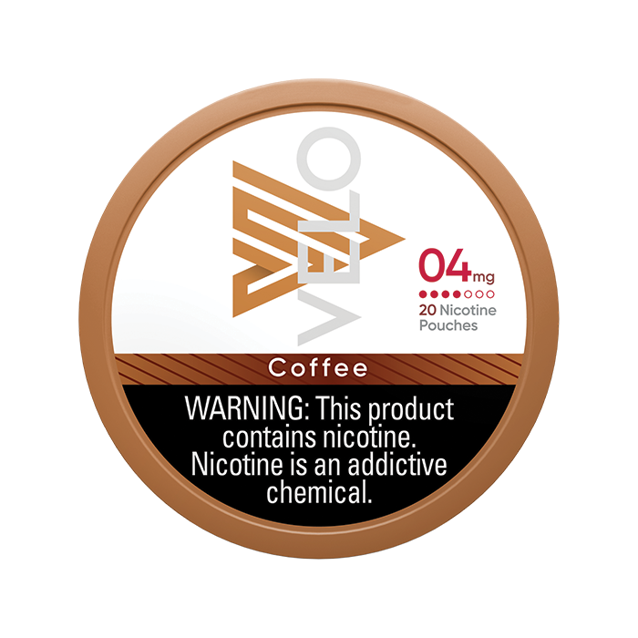 velo pouches 4mg coffee front withwarning.webp